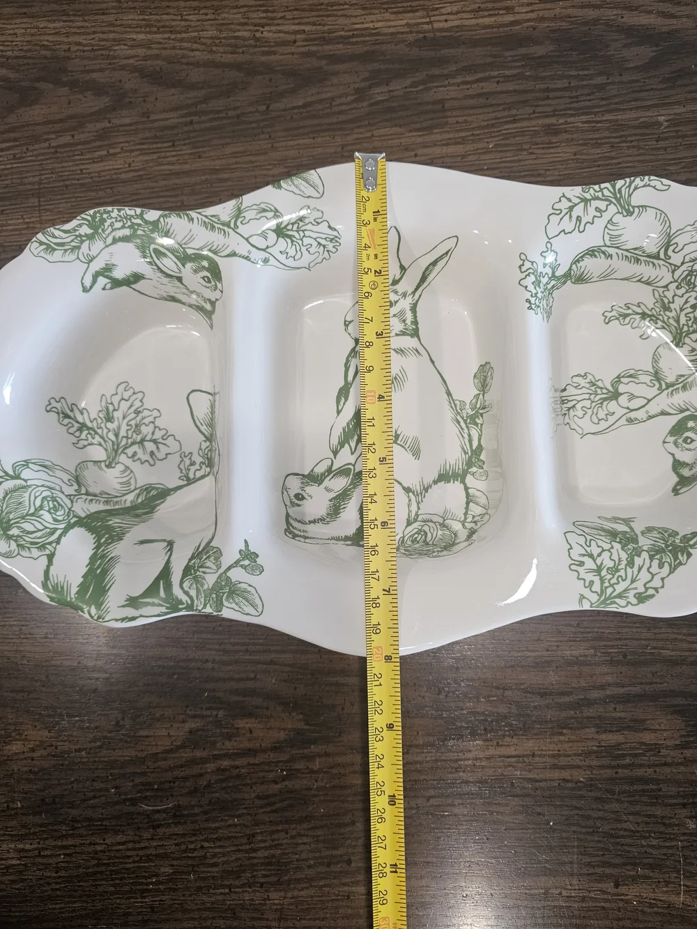Bunny Toile By J. Wilfred Ceramic Divided Serving Plate